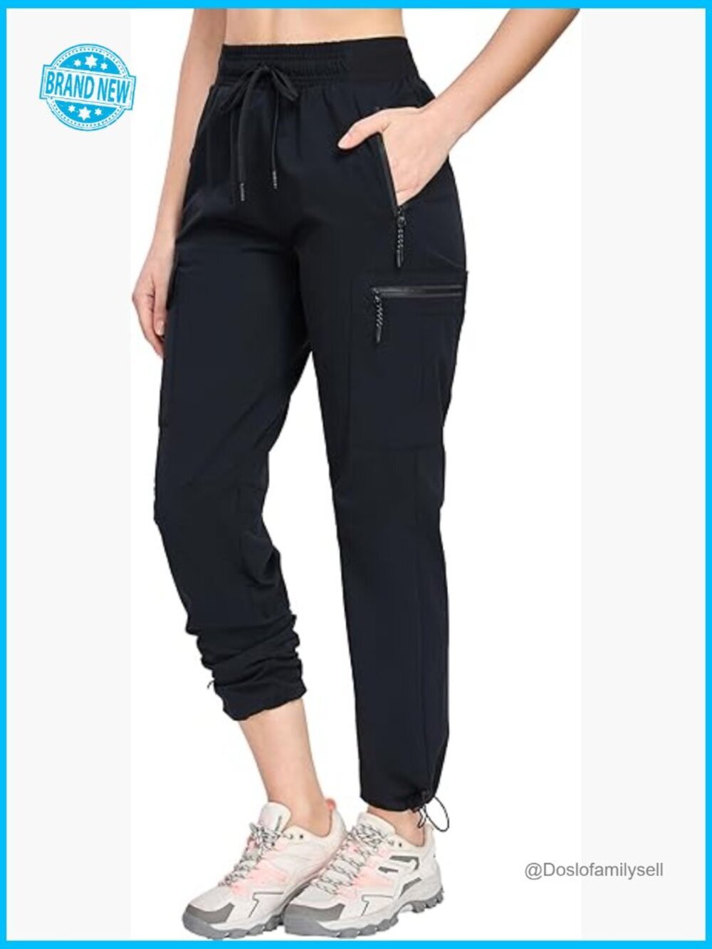 Women's Hiking Cargo Pants Quick Dry Water Resistant Drawstring Ankle